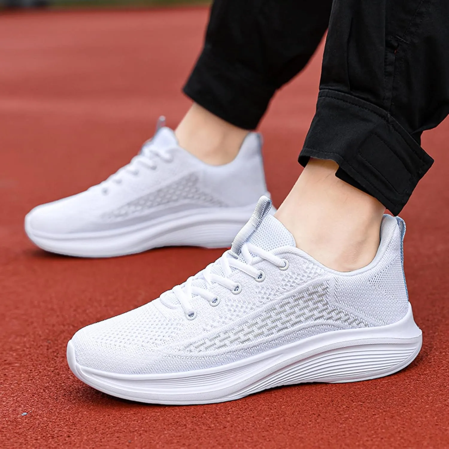 Men's Comfortable Stretch Workout Shoes Business Mesh Breathable Walking Shoe Breathable Lace Up Shoes for Men
