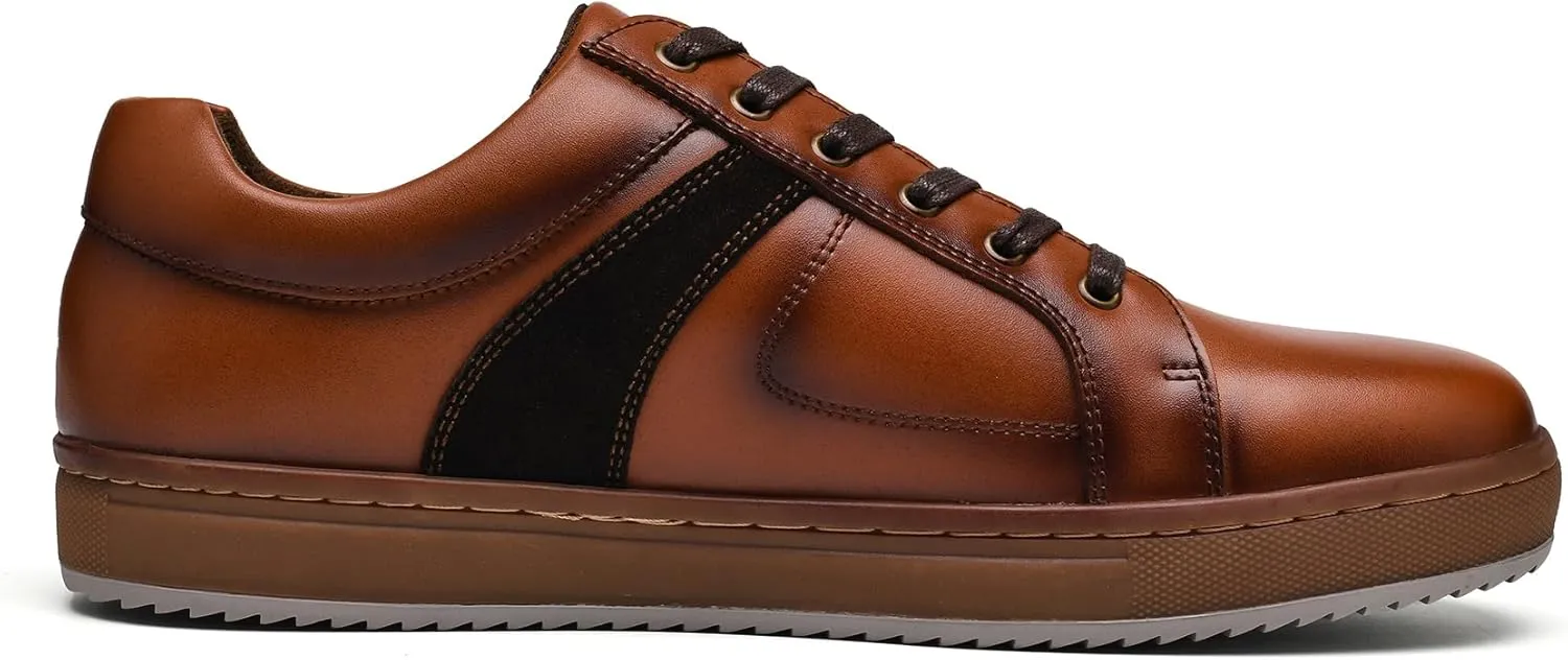 Mens Dress Casual Sneakers Business Casual Shoes Oxford Shoes for Men Mens Brown Dress Shoes Actual Leather Comfortable Mens Casual Oxford Shoe for Bussines Wedding