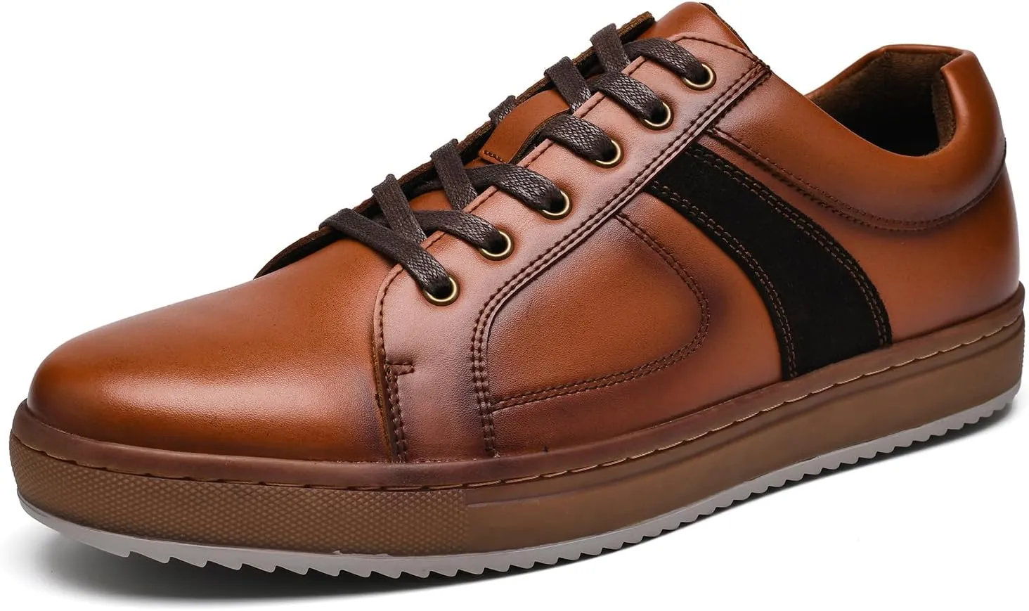 Mens Dress Casual Sneakers Business Casual Shoes Oxford Shoes for Men Mens Brown Dress Shoes Actual Leather Comfortable Mens Casual Oxford Shoe for Bussines Wedding