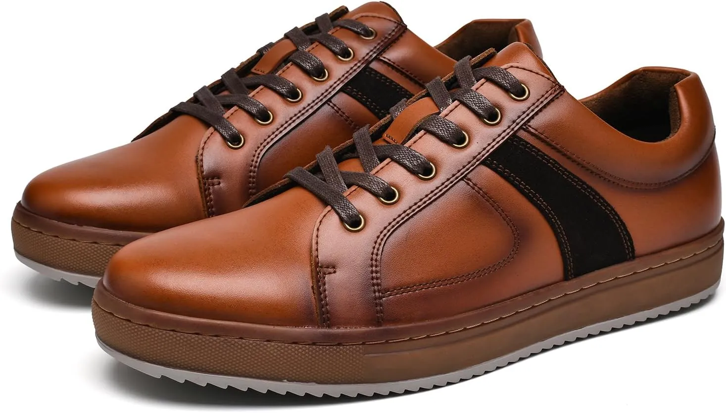 Mens Dress Casual Sneakers Business Casual Shoes Oxford Shoes for Men Mens Brown Dress Shoes Actual Leather Comfortable Mens Casual Oxford Shoe for Bussines Wedding