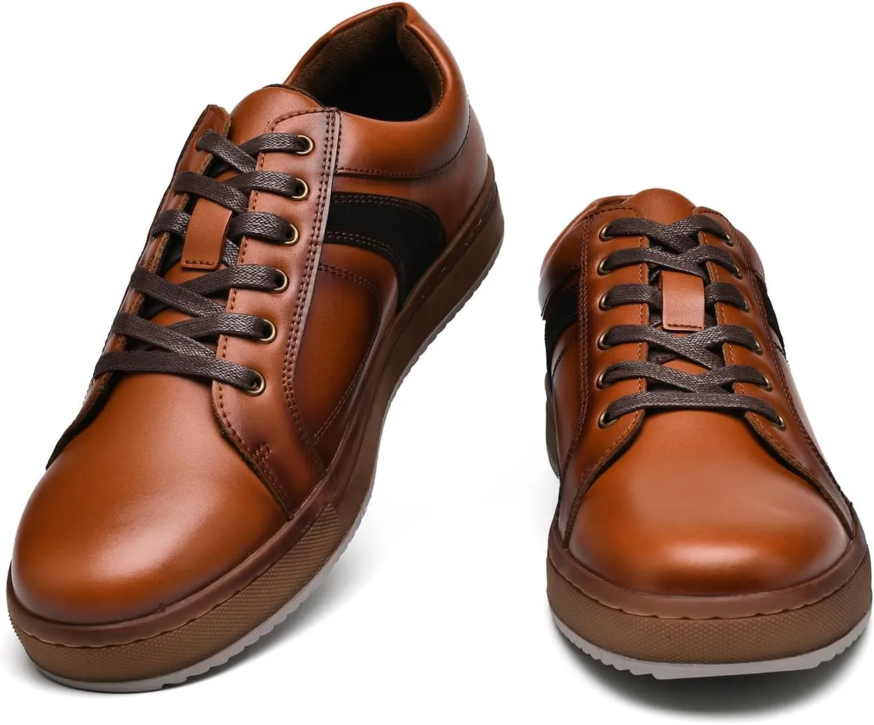 Mens Dress Casual Sneakers Business Casual Shoes Oxford Shoes for Men Mens Brown Dress Shoes Actual Leather Comfortable Mens Casual Oxford Shoe for Bussines Wedding