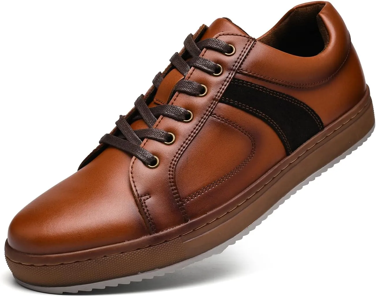 Mens Dress Casual Sneakers Business Casual Shoes Oxford Shoes for Men Mens Brown Dress Shoes Actual Leather Comfortable Mens Casual Oxford Shoe for Bussines Wedding