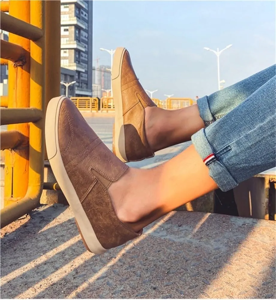 Mens Driving Loafers Slip On Leather Comfortable Shoes for Business Casual Wedding Travel Lightweight Breathable Flexible Sole