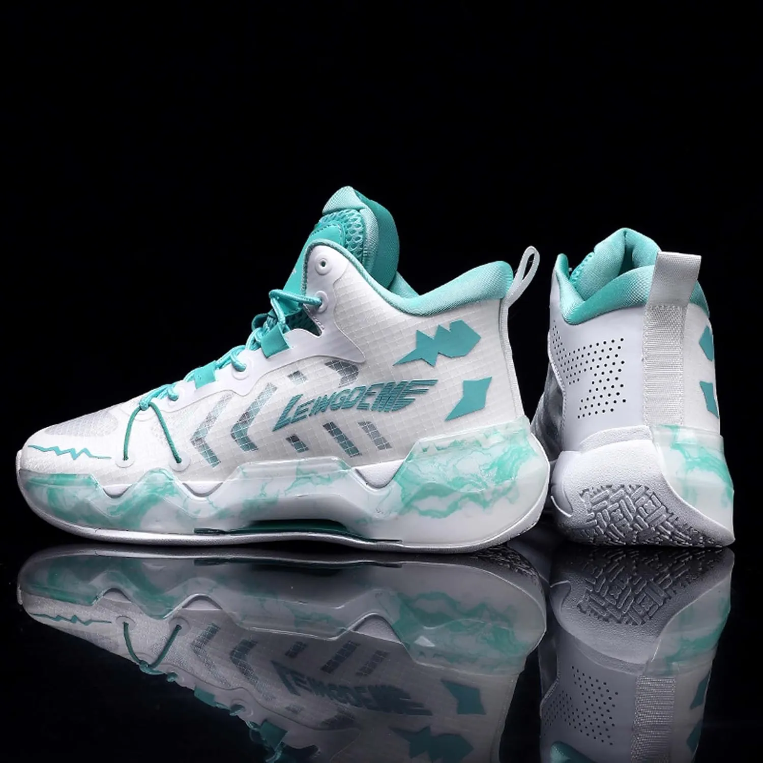 Men's Fashion Basketball Shoes Sneakers Women's High Top Breathable Tennis Running Shoes Comfortable Non-Slip Arch Support Team Training Shoes