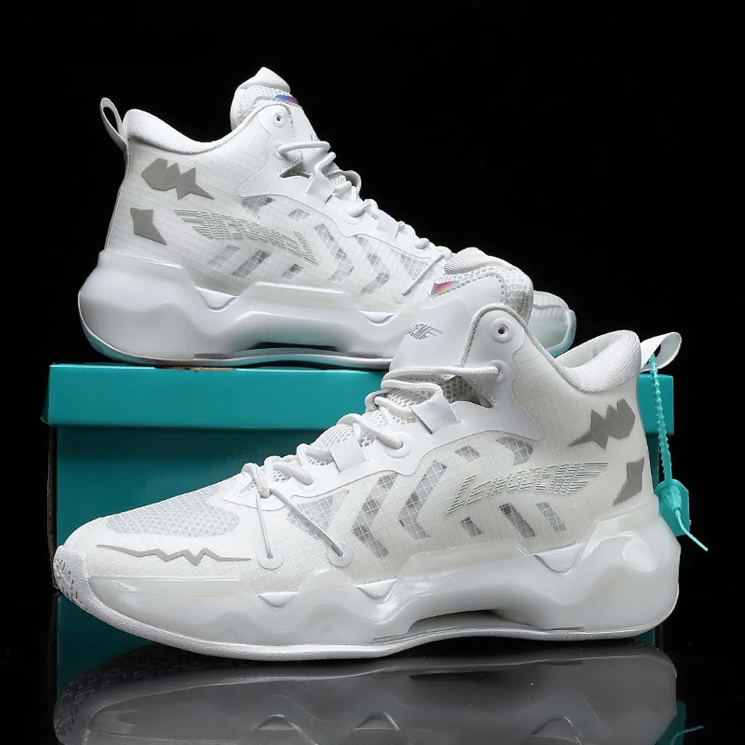Men's Fashion Basketball Shoes Sneakers Women's High Top Breathable Tennis Running Shoes Comfortable Non-Slip Arch Support Team Training Shoes