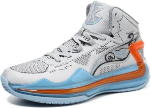 Mens Fashion Breathable Mesh High Top Lace Up Basketball Shoes Non Slip Lightweight Sport Sneakers for Walking Running Tennis Volleyball