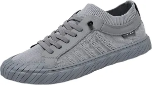 Men's Fashion Shoes Daily Working All Day Comfort Flat Sneakers for Men with Non Slip Comfortable Thick Sole Breathable Mesh Lace up Black Footwear Four Seasons Shoes Male
