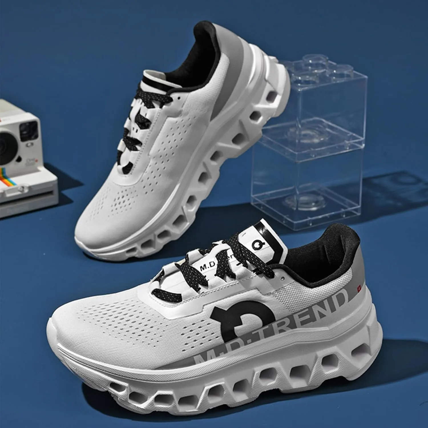 Men's Fashion Sneakers Breathable Mesh Running Shoes Cushioned Athletic Sneakers Non Slip Soft Sole Casual Athletic Walking Shoes