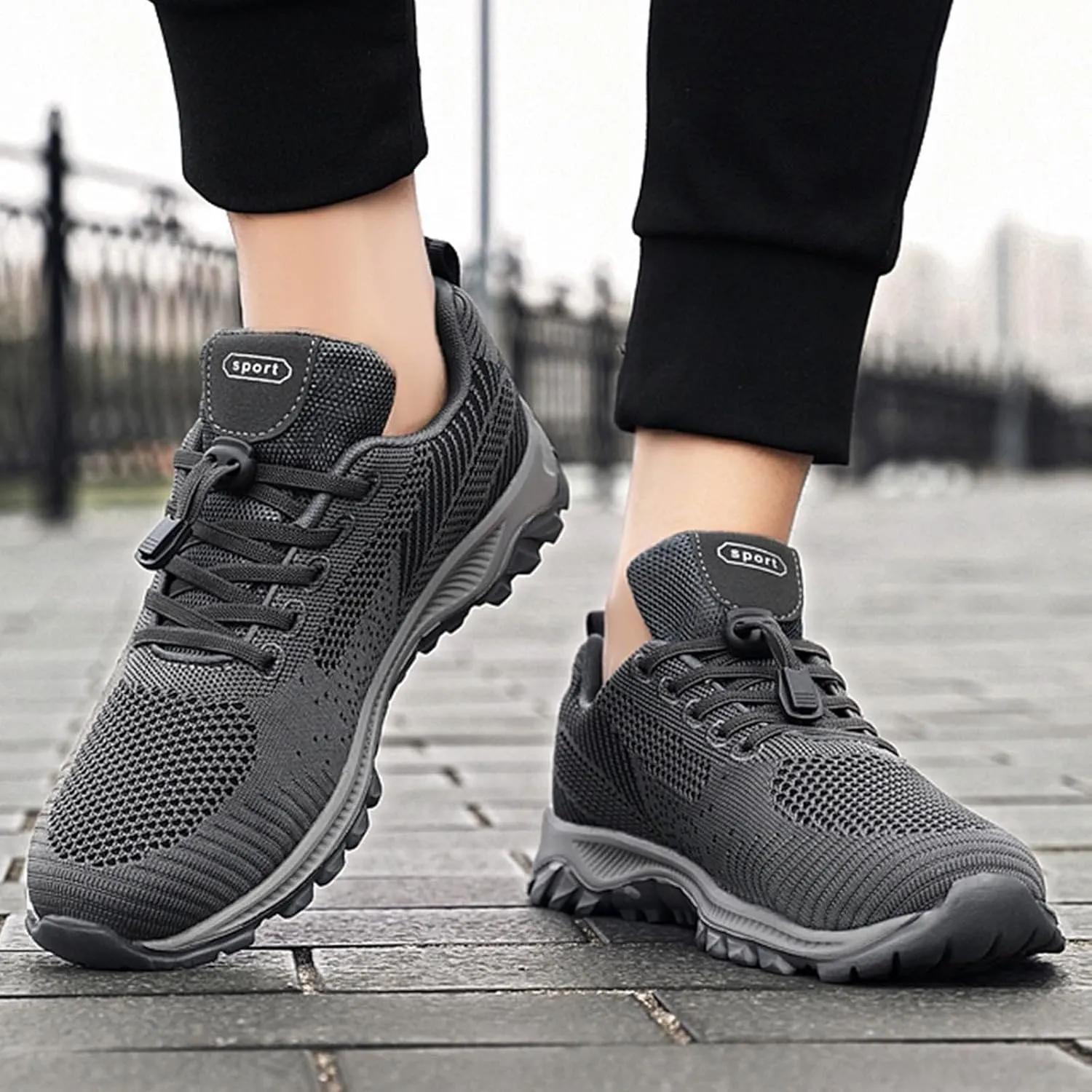 Men's Fashion Versatile Walking Shoes Breathable Mesh Comfortable Tennis Shoe Breathable Diabetic Shoes for Men