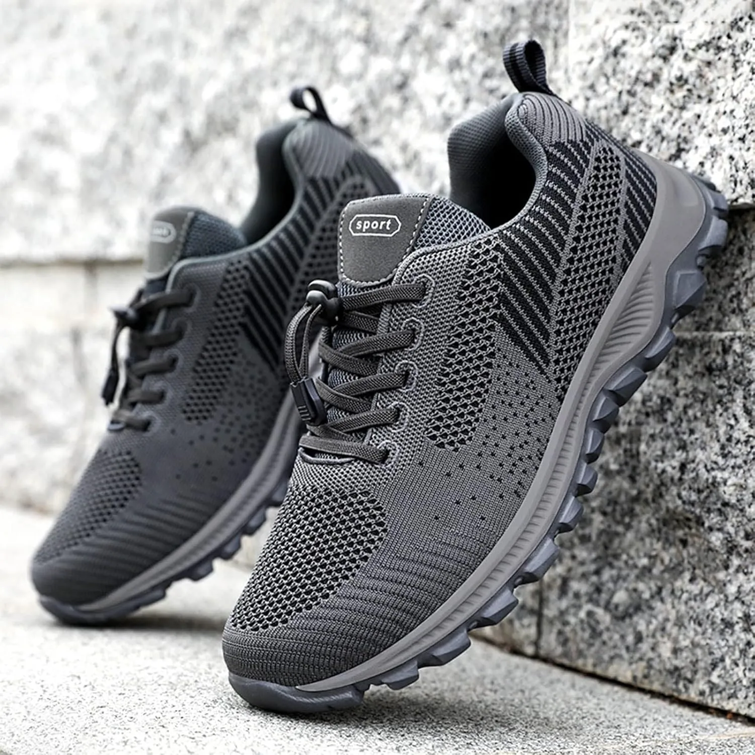 Men's Fashion Versatile Walking Shoes Breathable Mesh Comfortable Tennis Shoe Breathable Diabetic Shoes for Men