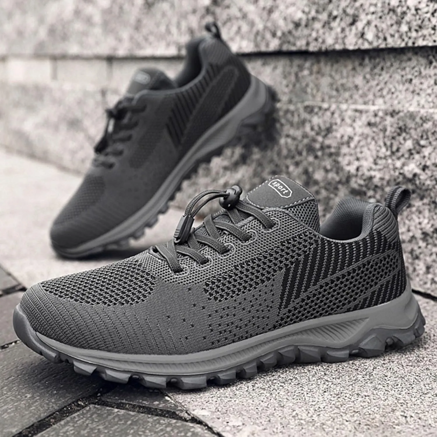 Men's Fashion Versatile Walking Shoes Breathable Mesh Comfortable Tennis Shoe Breathable Diabetic Shoes for Men