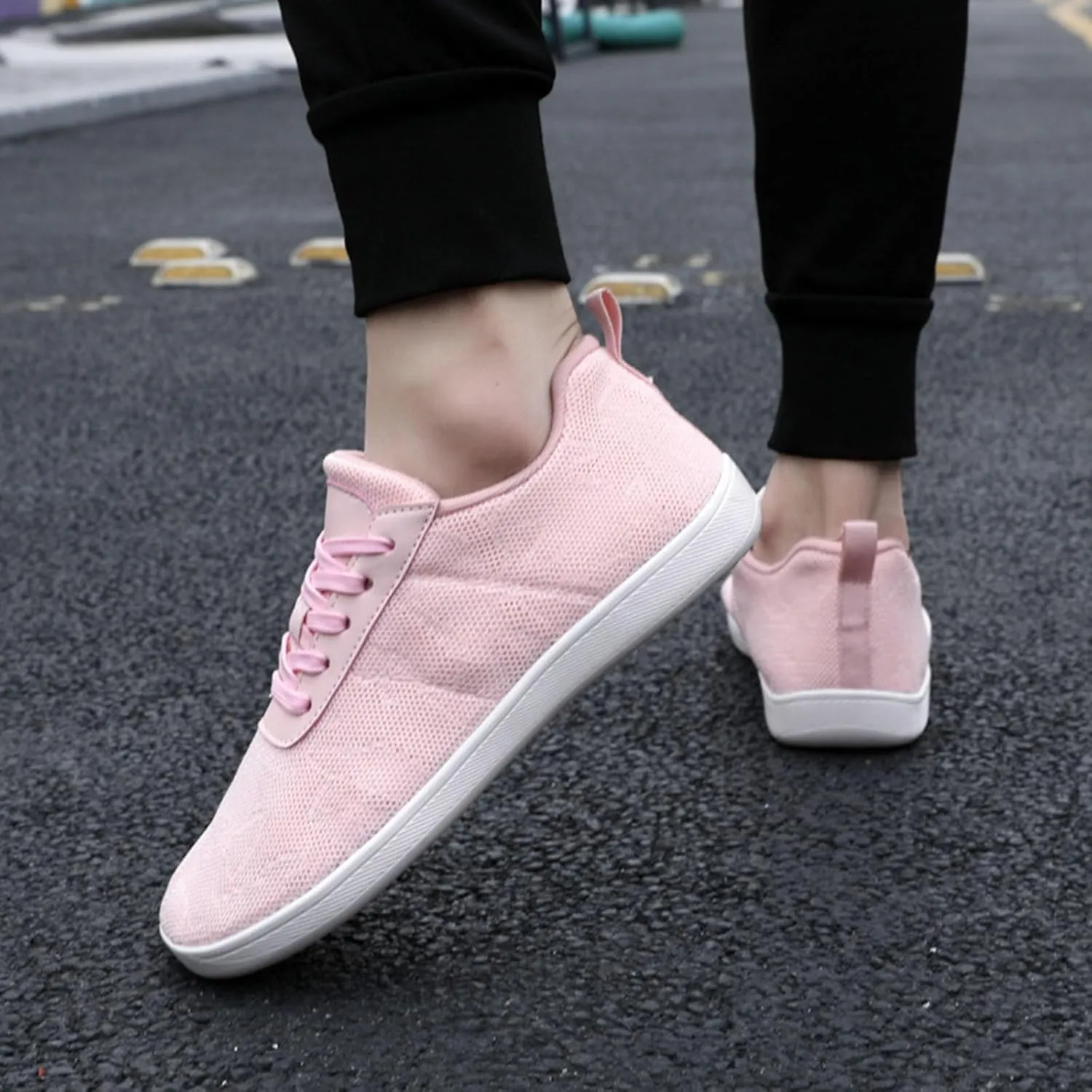 Men's Flat Skate Shoes with Comfortable Sole Daily Casual Work Shoes for Men Lace Up Fashion Breathable Sneakers for Male Lightweight Walking Long Standing Slip on Footwear
