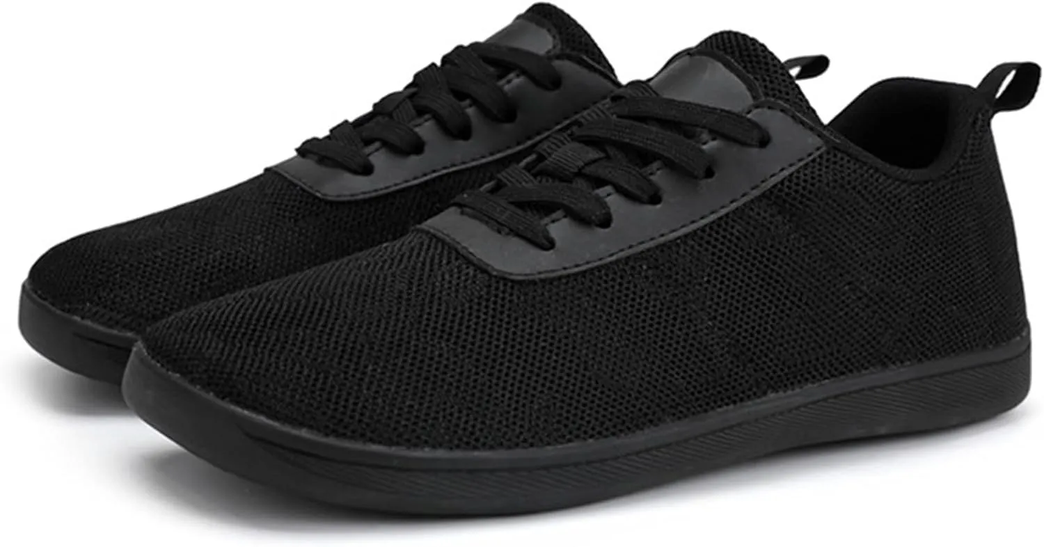 Men's Flat Skate Shoes with Comfortable Sole Daily Casual Work Shoes for Men Lace Up Fashion Breathable Sneakers for Male Lightweight Walking Long Standing Slip on Footwear