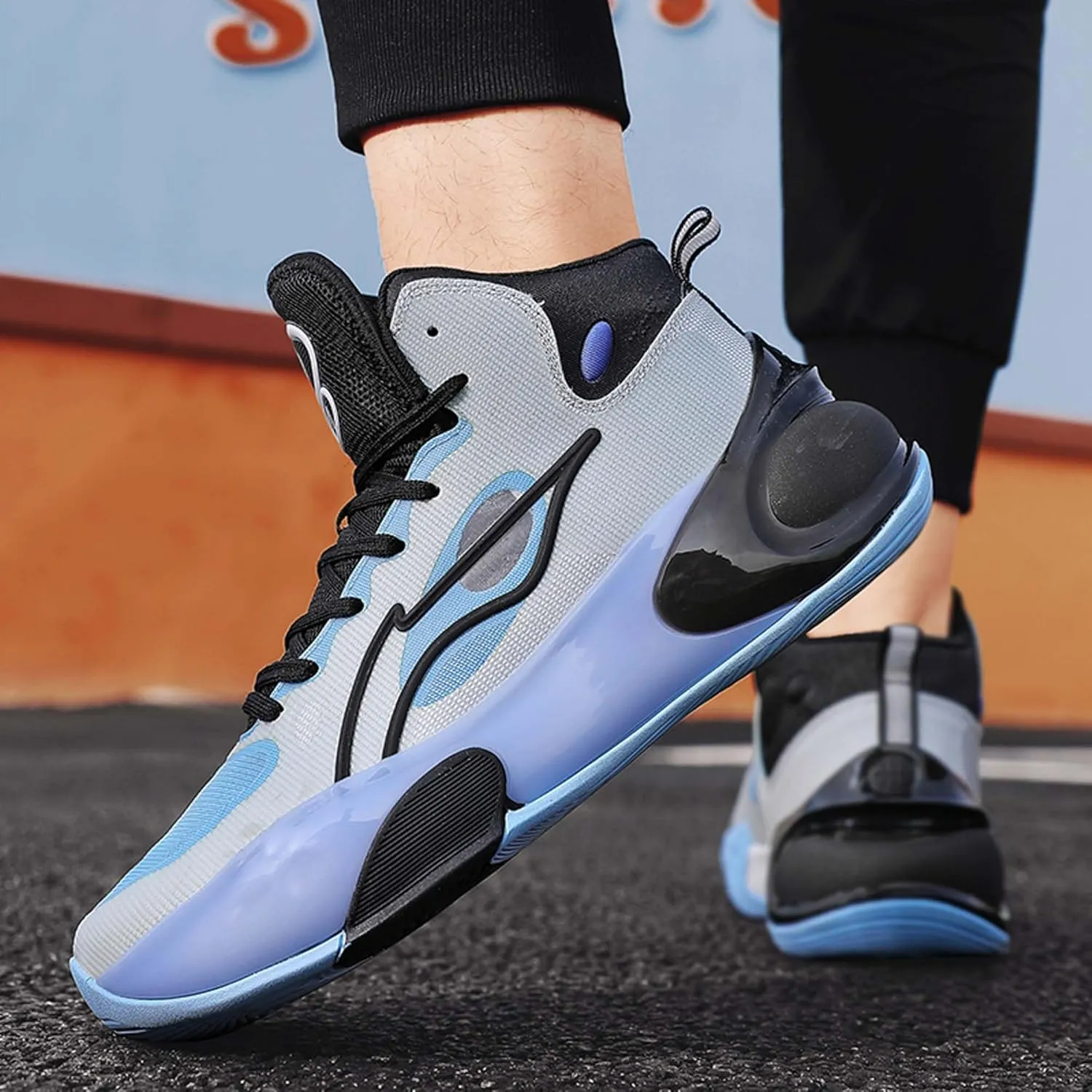 Men's High Top Basketball Shoes Arch Support Teenager Fashion Sneakers Shoes Women's High Top Sports Tennis Walking Fitness Shoes Indoor or Outdoor Basketball Sneakers Shoes