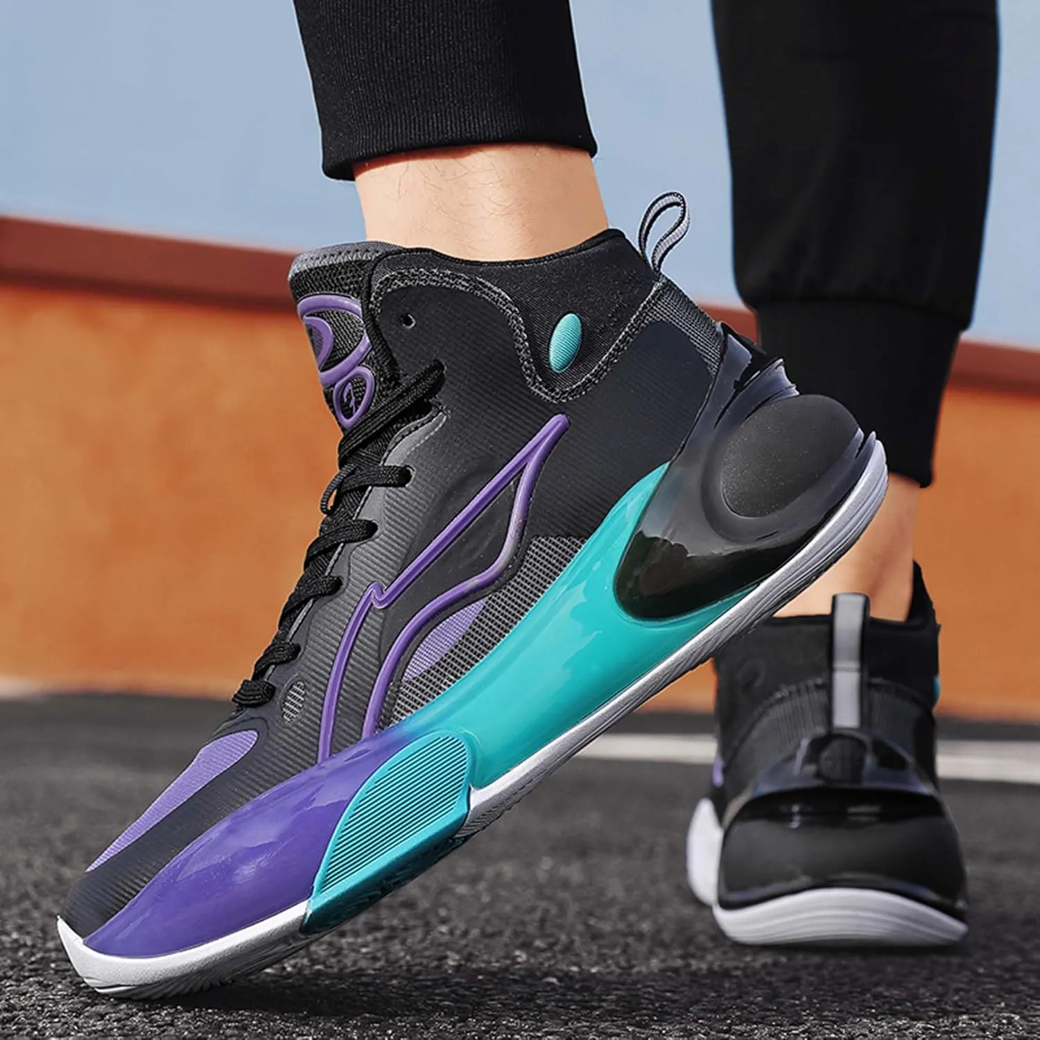 Men's High Top Basketball Shoes Arch Support Teenager Fashion Sneakers Shoes Women's High Top Sports Tennis Walking Fitness Shoes Indoor or Outdoor Basketball Sneakers Shoes