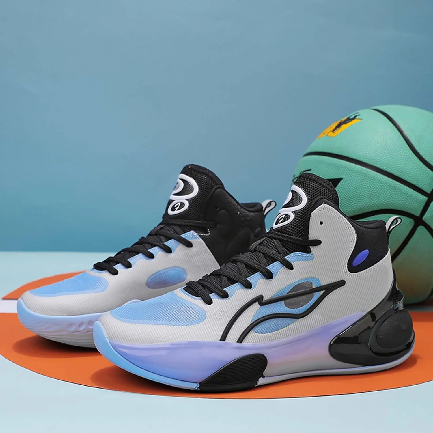 Men's High Top Basketball Shoes Arch Support Teenager Fashion Sneakers Shoes Women's High Top Sports Tennis Walking Fitness Shoes Indoor or Outdoor Basketball Sneakers Shoes