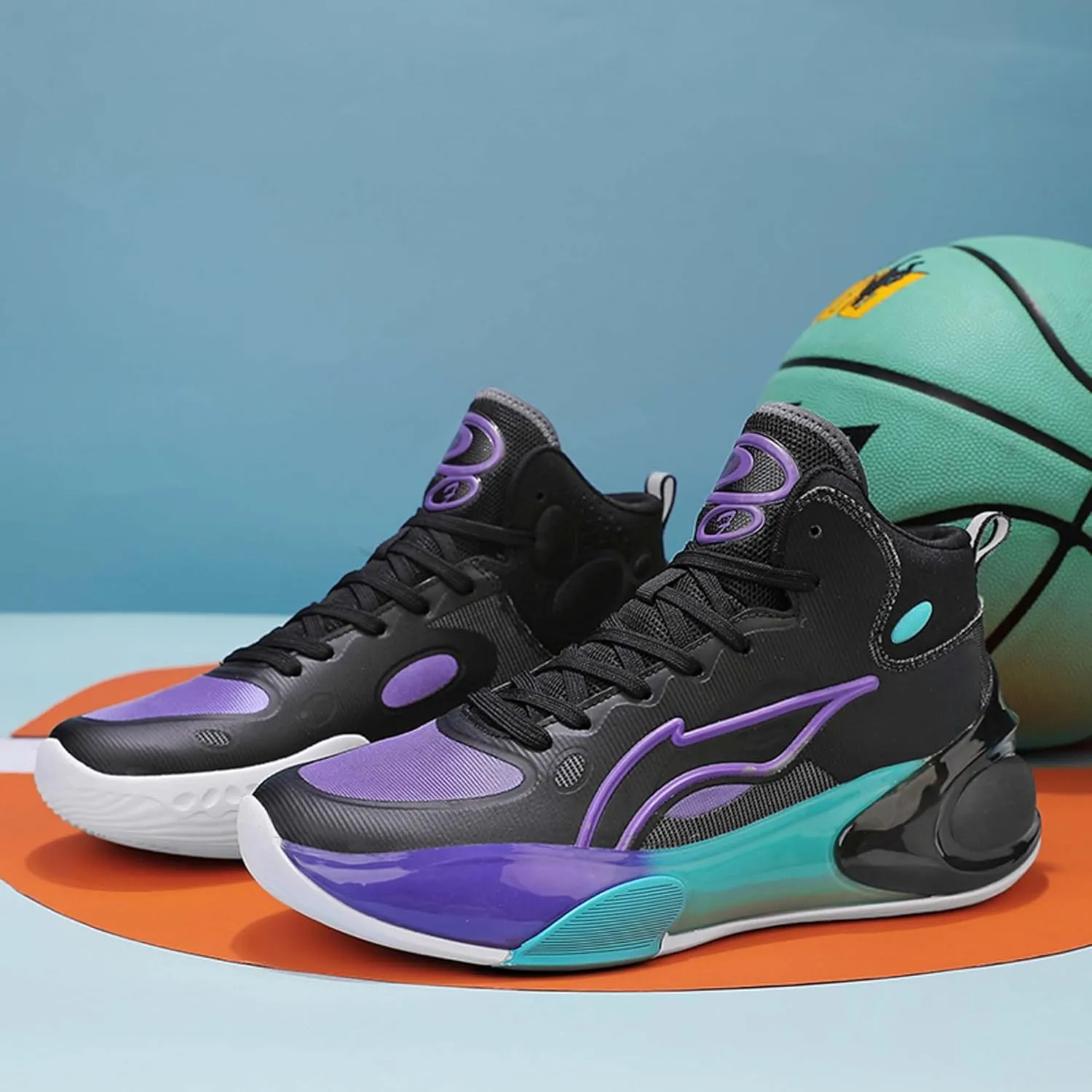 Men's High Top Basketball Shoes Arch Support Teenager Fashion Sneakers Shoes Women's High Top Sports Tennis Walking Fitness Shoes Indoor or Outdoor Basketball Sneakers Shoes