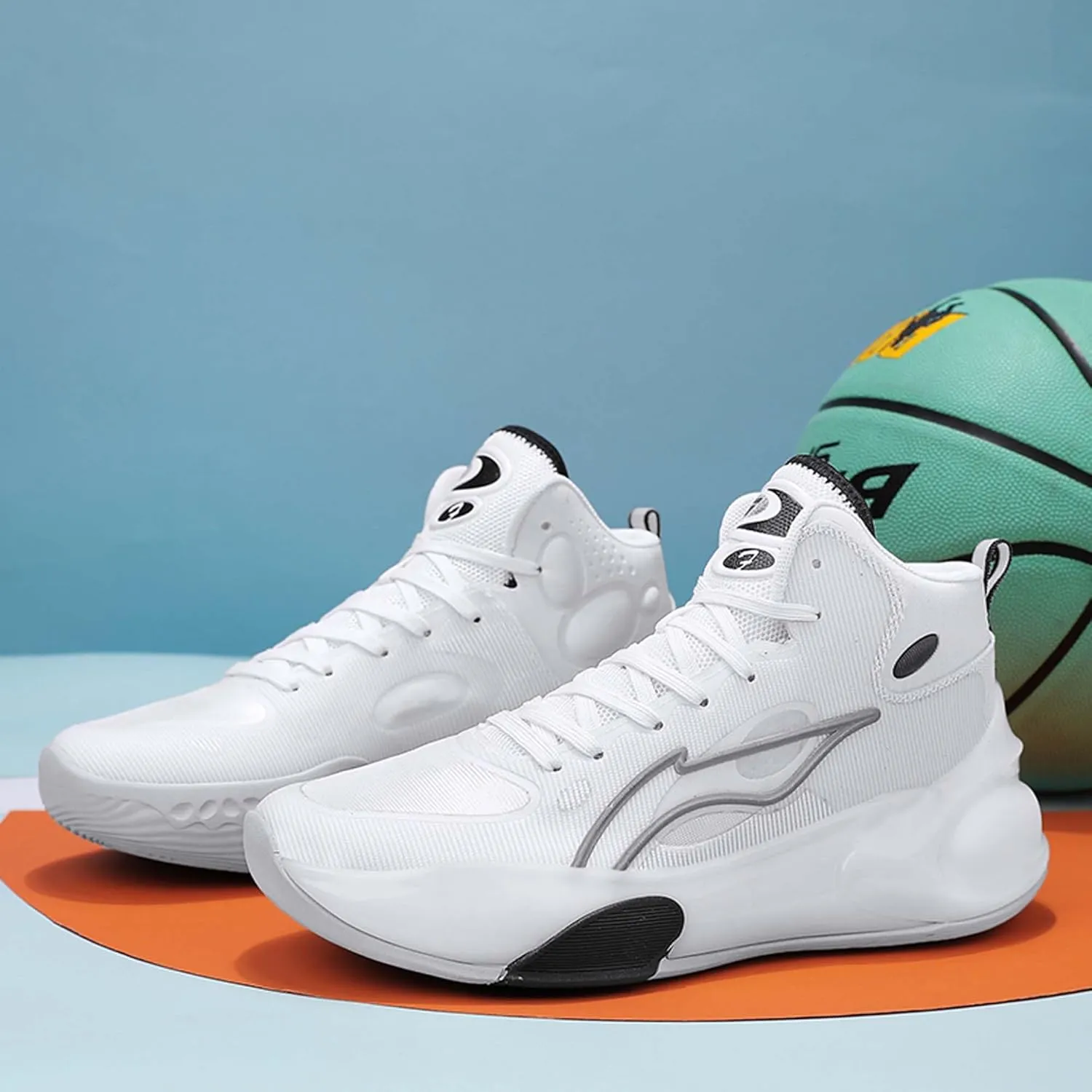Men's High Top Basketball Shoes Arch Support Teenager Fashion Sneakers Shoes Women's High Top Sports Tennis Walking Fitness Shoes Indoor or Outdoor Basketball Sneakers Shoes
