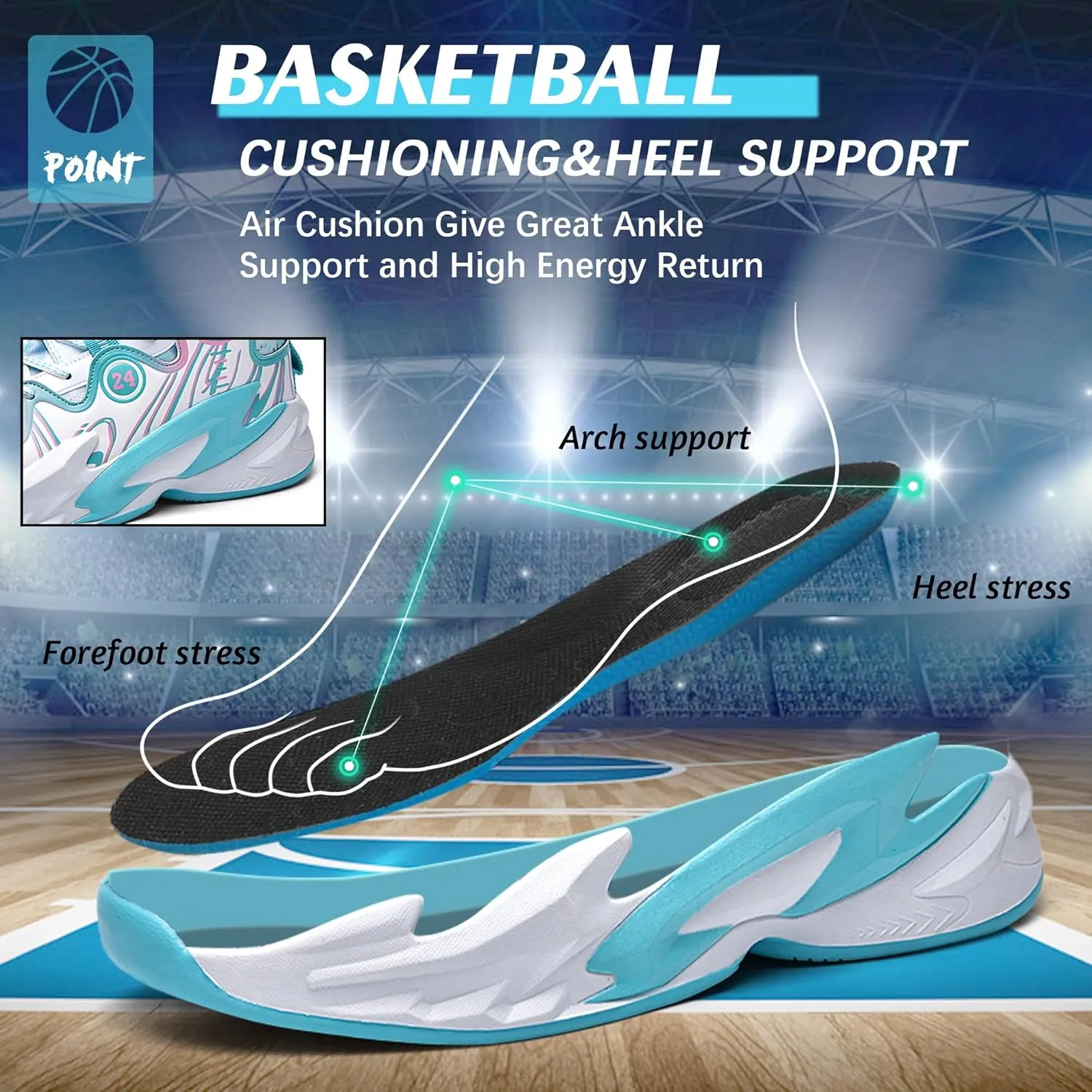 Men's High Top Basketball Shoes Enhance Ankle Support and Non Slip Rubber Soles
