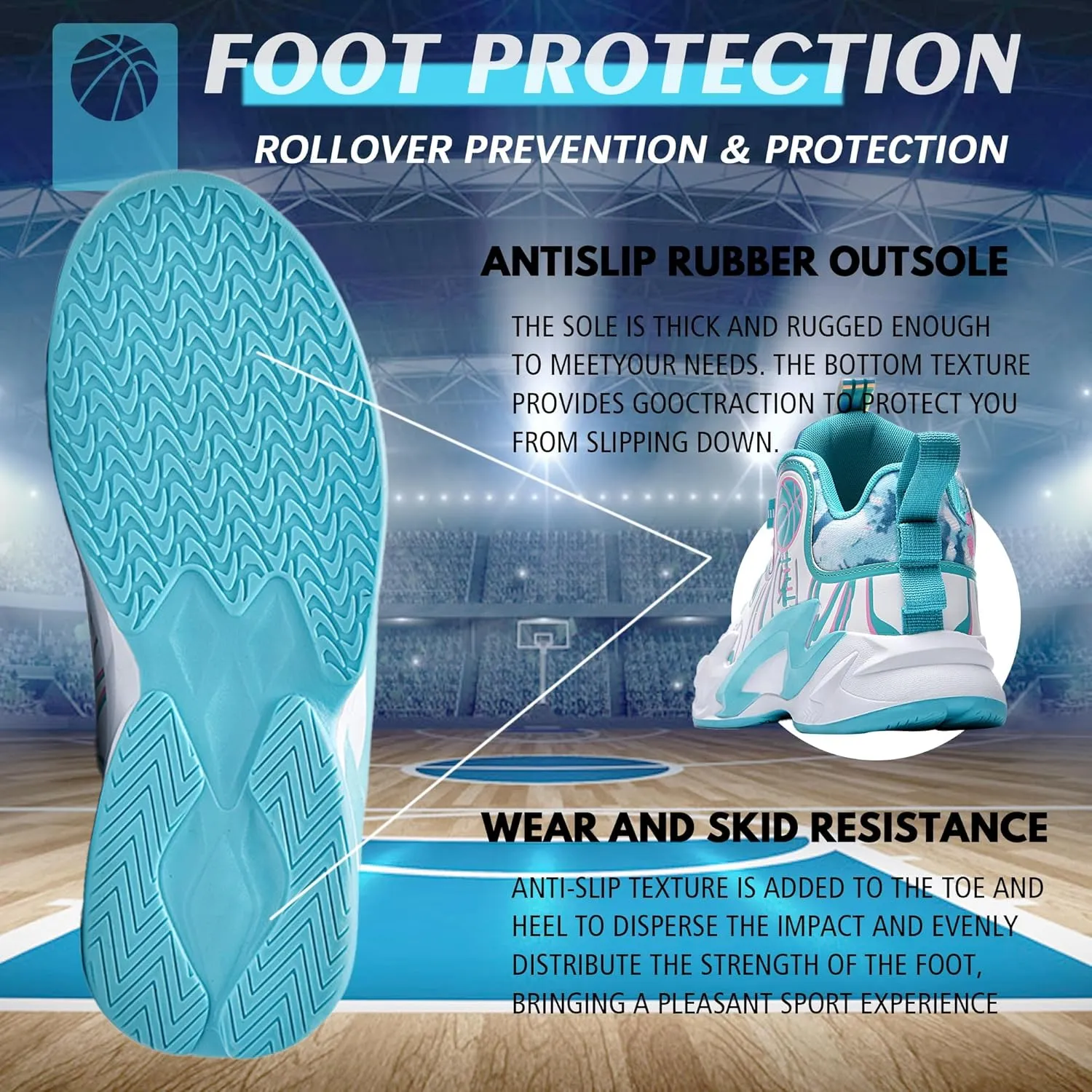 Men's High Top Basketball Shoes Enhance Ankle Support and Non Slip Rubber Soles