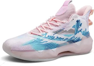 Men's High-Top Basketball ShoesWear-Resistant and Anti-Slip Soles Running Shoes Graffiti Design Fashionable Sports Shoes