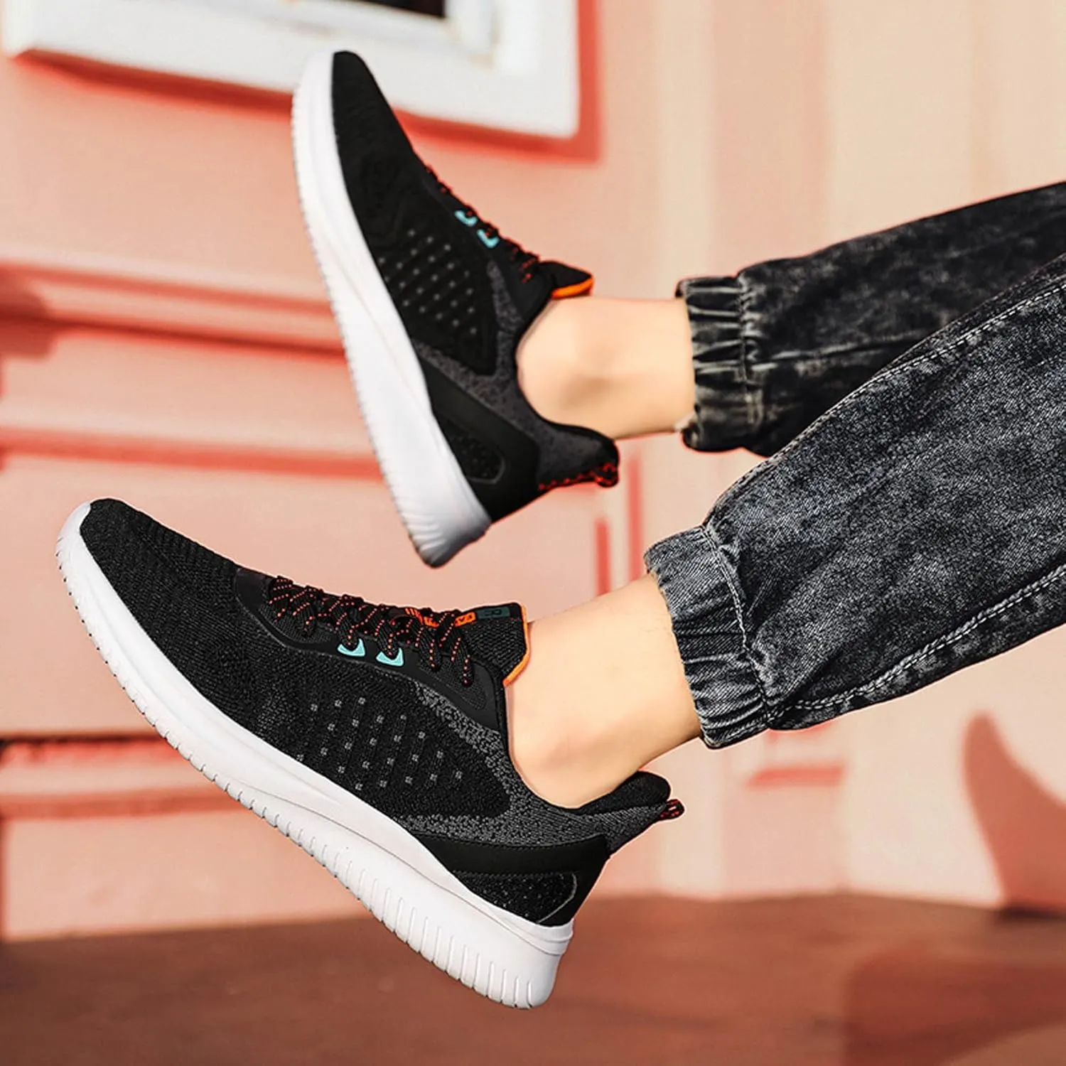 Men's Lace Up Lightweight Anti Slip Arch Support Casual Breathable Fitness Cushioning Training Sports Running Shoes, Park Walking Shoes, Street Sports Basketball Shoes