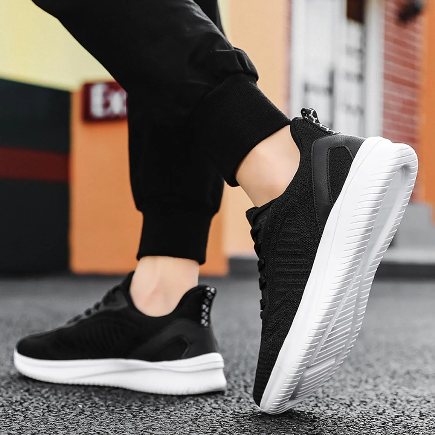Men's Lace Up Lightweight Anti Slip Arch Support Casual Breathable Fitness Cushioning Training Sports Running Shoes, Park Walking Shoes, Street Sports Basketball Shoes