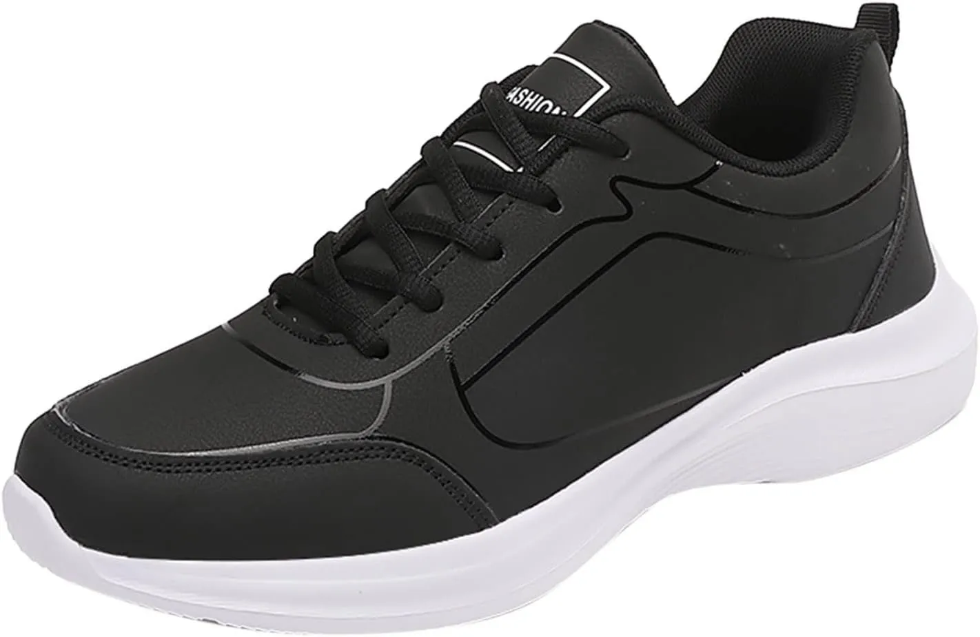 Men's Lace Up Memory Foam Sneakers Breathable Elastic Fly Woven Mesh Sneaker Breathable Diabetic Shoes for Men