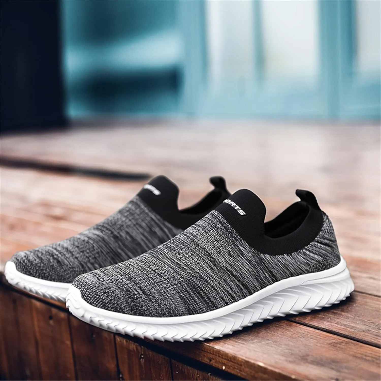 Men's Lightweight Cushion Sneakers Breathable Elastic Fly Woven Mesh Sneaker Men's Sport Breathable Mesh Shoes