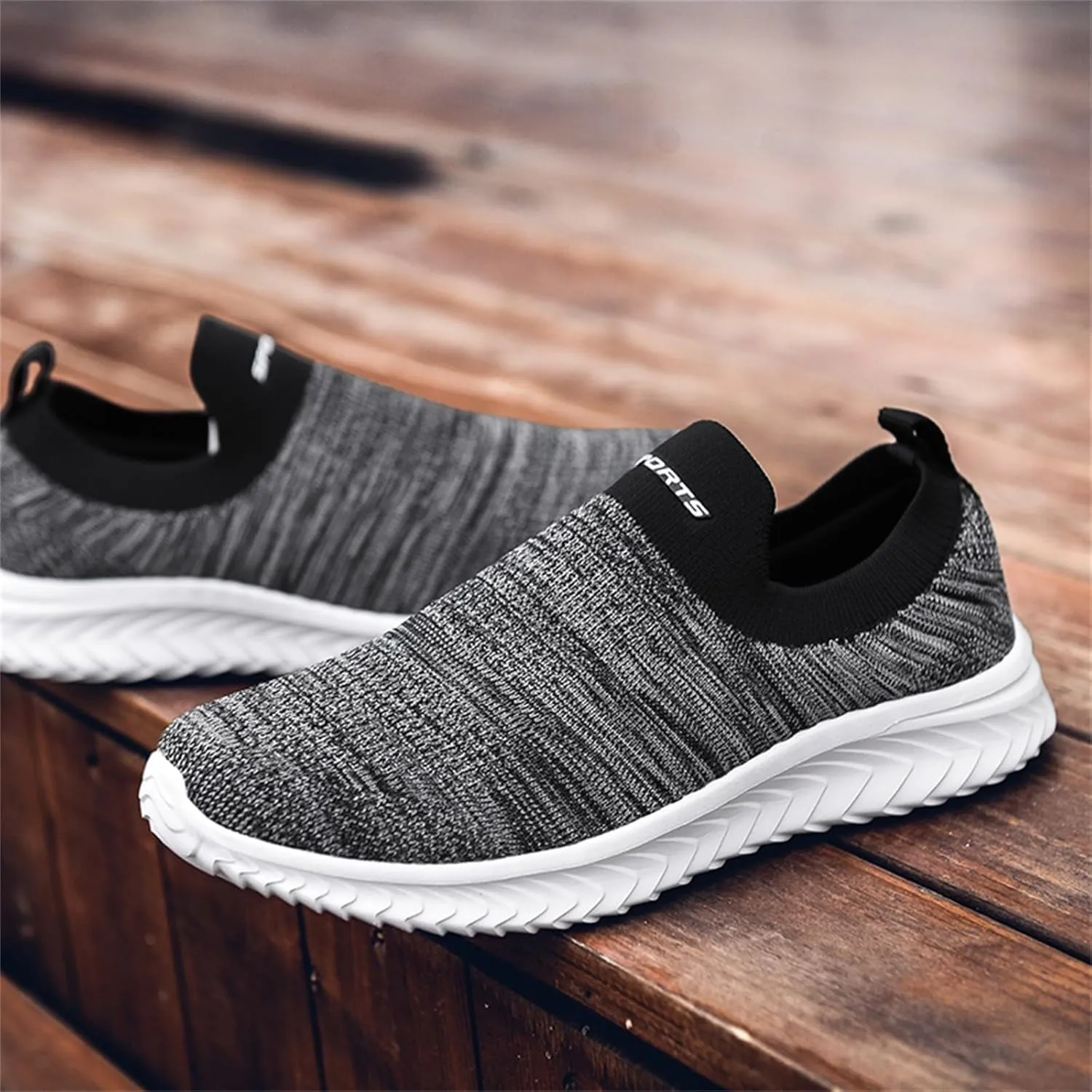 Men's Lightweight Cushion Sneakers Breathable Elastic Fly Woven Mesh Sneaker Men's Sport Breathable Mesh Shoes