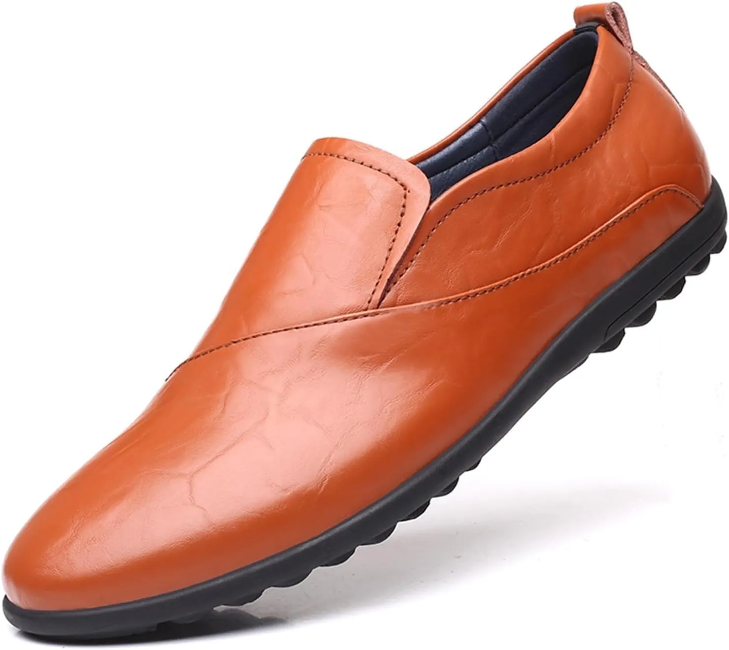 Men's Lightweight Loafers – Breathable Leather Driving Shoes, Flexible & Comfortable Slip-Ons for Wedding and Casual Wear