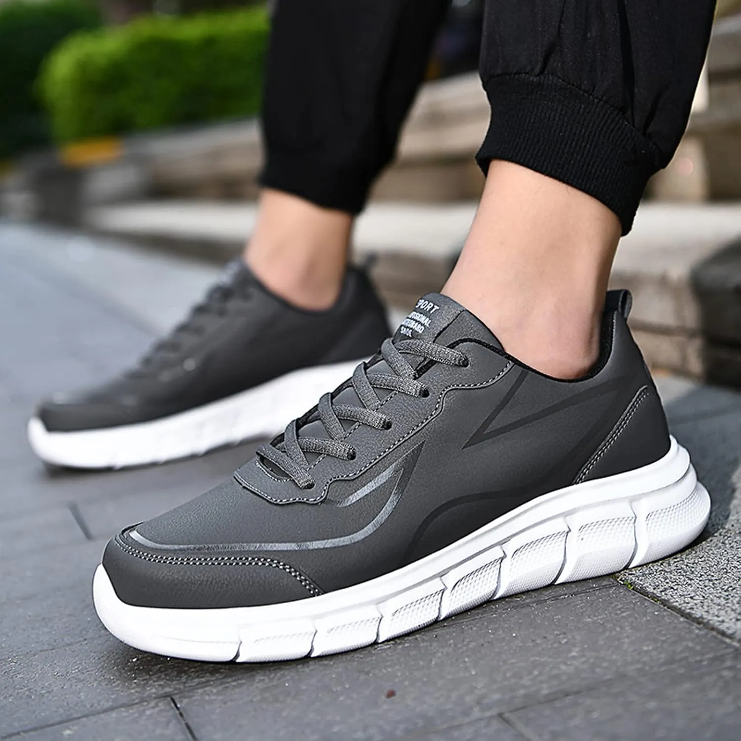 Mens Lightweight Minimalist Shoes Comfortable Breathable Stretch Canvas Slip On Sneaker Non Slip Walking Shoes