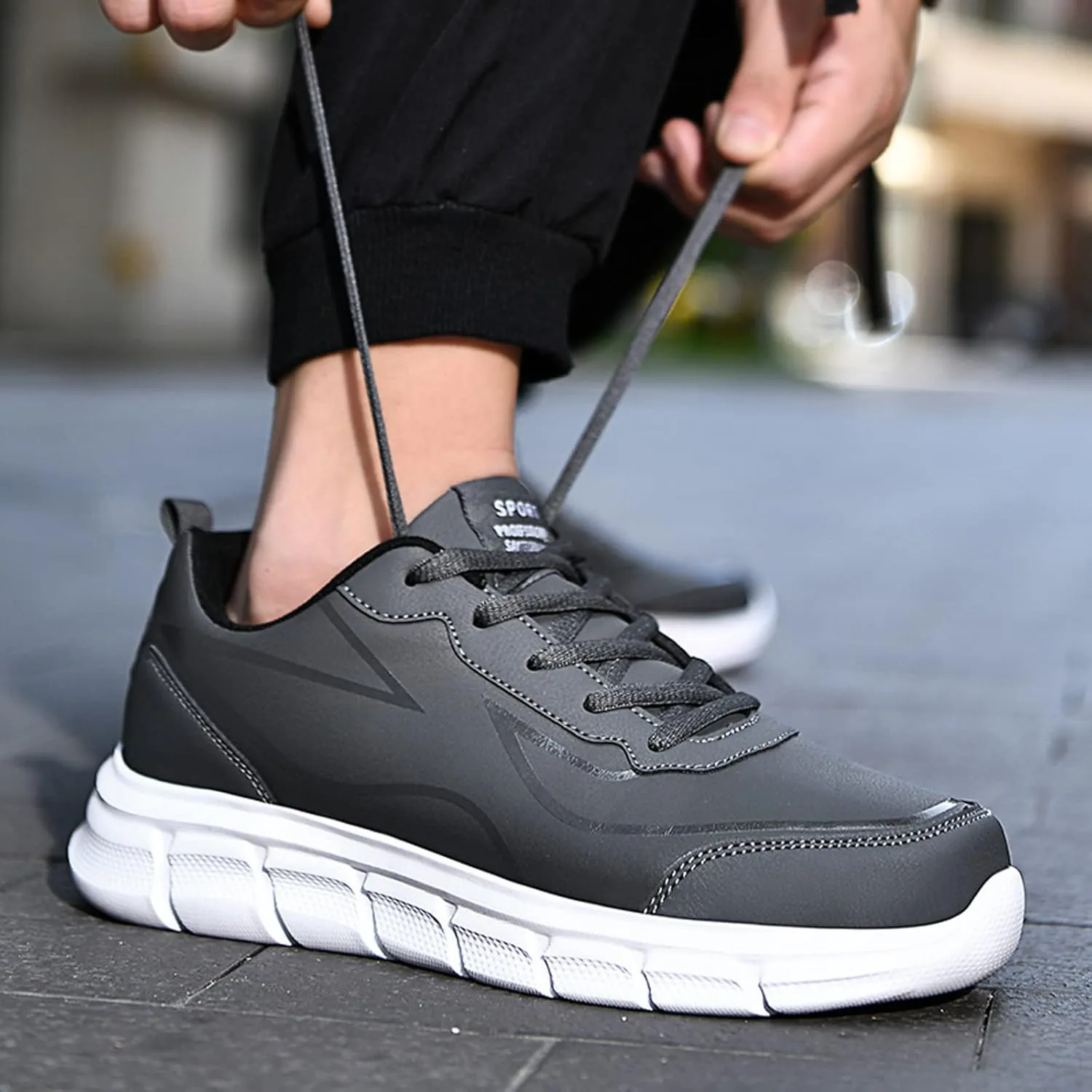 Mens Lightweight Minimalist Shoes Comfortable Breathable Stretch Canvas Slip On Sneaker Non Slip Walking Shoes