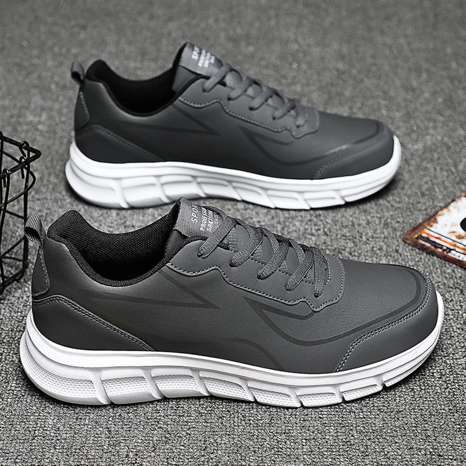 Mens Lightweight Minimalist Shoes Comfortable Breathable Stretch Canvas Slip On Sneaker Non Slip Walking Shoes