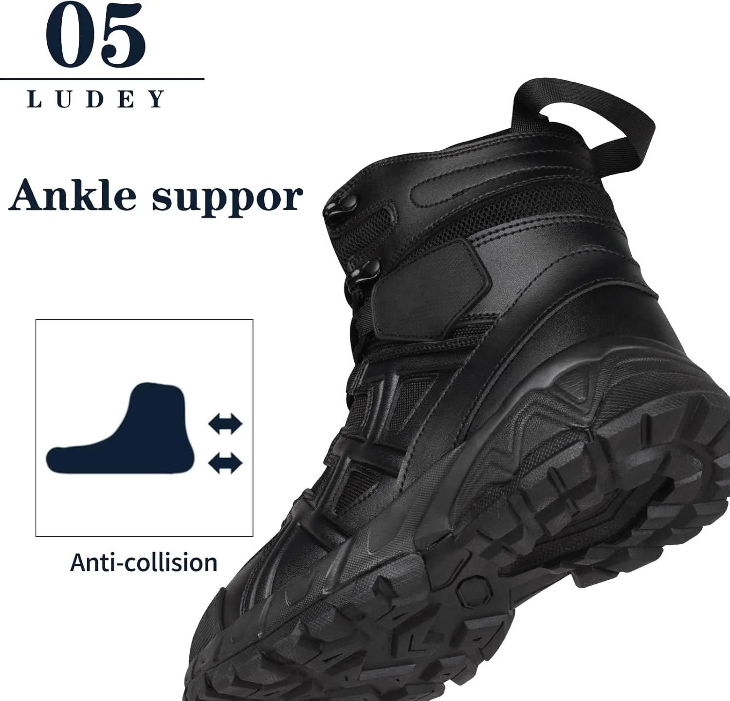 Men's Lightweight Tactical Hiking Boots Waterproof Military Outdoor Motorcycle Desert Boots Durable Comfortable for Combat Work All Season