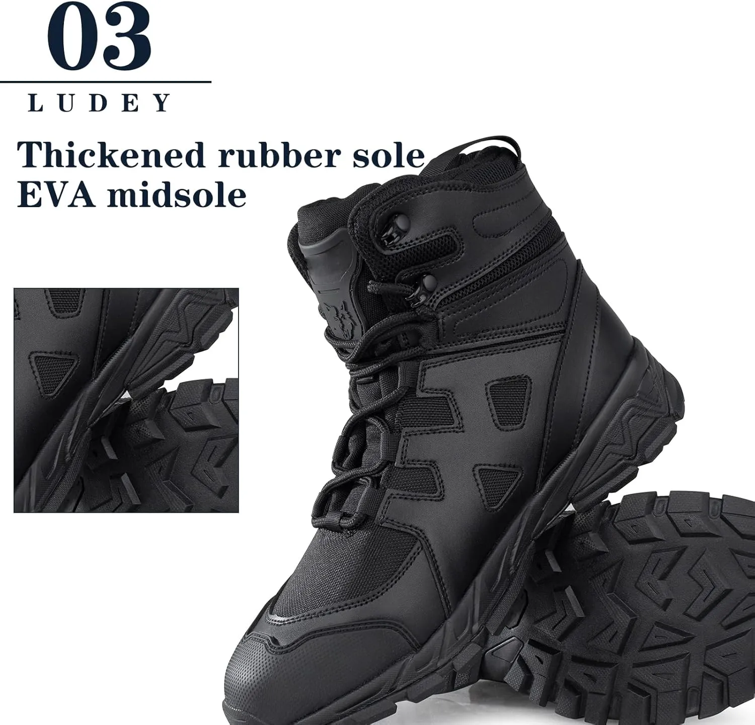 Men's Lightweight Tactical Hiking Boots Waterproof Military Outdoor Motorcycle Desert Boots Durable Comfortable for Combat Work All Season