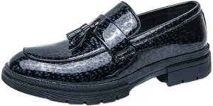 Mens Loafers British Style Tassels Round Toe Slip on Soft Sole Fashion Classic Formal Business Dress Wedding Groom Leather Shoes