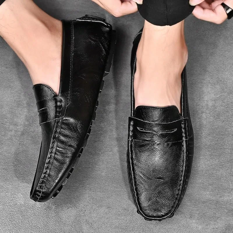 Mens Loafers Penny Driving Style Loafer Vegan Leather Slip Resistant Flexible Lightweight Fashion Wedding Slip-ons