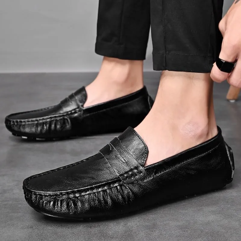 Mens Loafers Penny Driving Style Loafer Vegan Leather Slip Resistant Flexible Lightweight Fashion Wedding Slip-ons