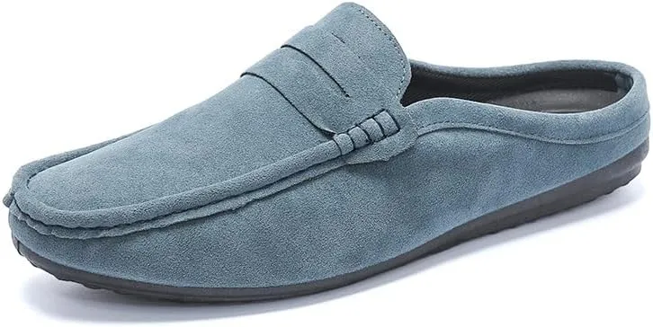 Men's Loafers Round Toe Suede Vamp Penny Half Loafers Shoes Slip Resistant Lightweight Flexible Walking Slip-on