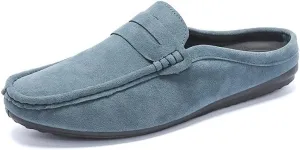 Men's Loafers Round Toe Suede Vamp Penny Half Loafers Shoes Slip Resistant Lightweight Flexible Walking Slip-on