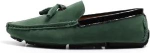 Men's Loafers Round Toe Vegan Suede Leather Driving Loafers with Tassel Comfortable Lightweight Flexible Outdoor Slip-ons
