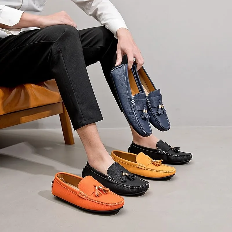 Men's Loafers Round Toe with Tassel Moccasins Driving Loafers Anti-Slip Flexible Comfortable Outdoor Fashion Slip On