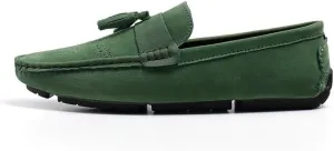 Mens Loafers Shoe Nubuck Leather Tassel Penny Driving Loafers Flexible Flat Heel Resistant Wedding Slip On
