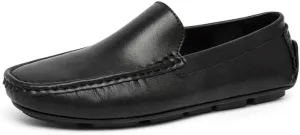 Mens Loafers Shoe Solid Color Round Toe PU Leather Driving Loafers Anti-Slip Slip Resistant Flexible Prom Walking Slip-ons