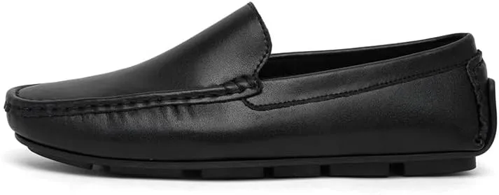 Mens Loafers Shoe Solid Color Round Toe PU Leather Driving Loafers Anti-Slip Slip Resistant Flexible Prom Walking Slip-ons
