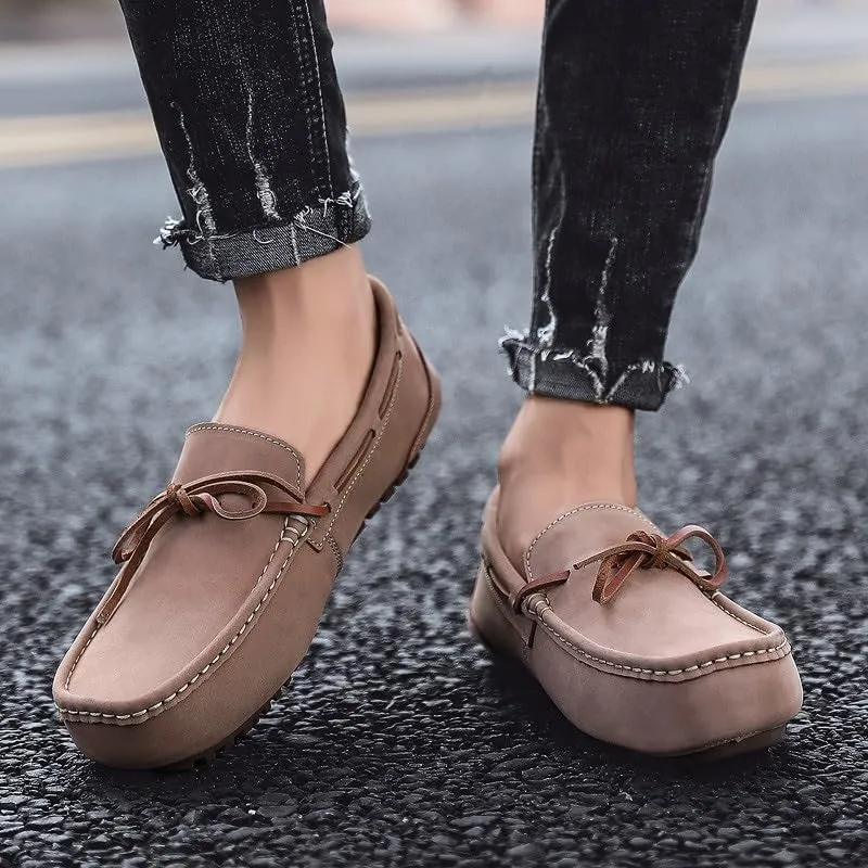 Men's Loafers Shoes Round Toe Faux Leather Boat Driving Loafers Anti-Slip Flexible Resistant Casual Party Slip On