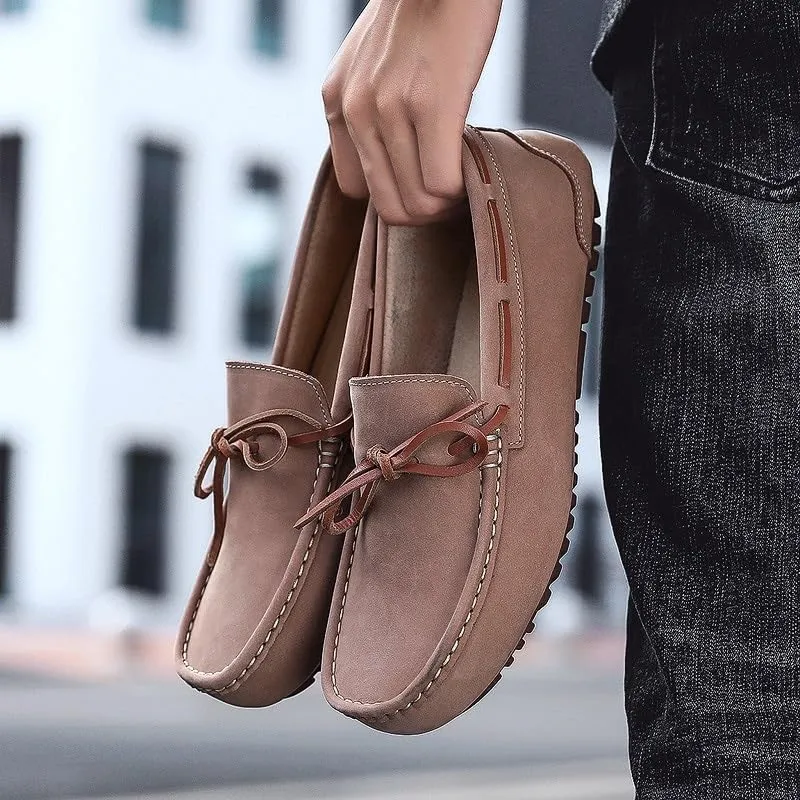 Men's Loafers Shoes Round Toe Faux Leather Boat Driving Loafers Anti-Slip Flexible Resistant Casual Party Slip On