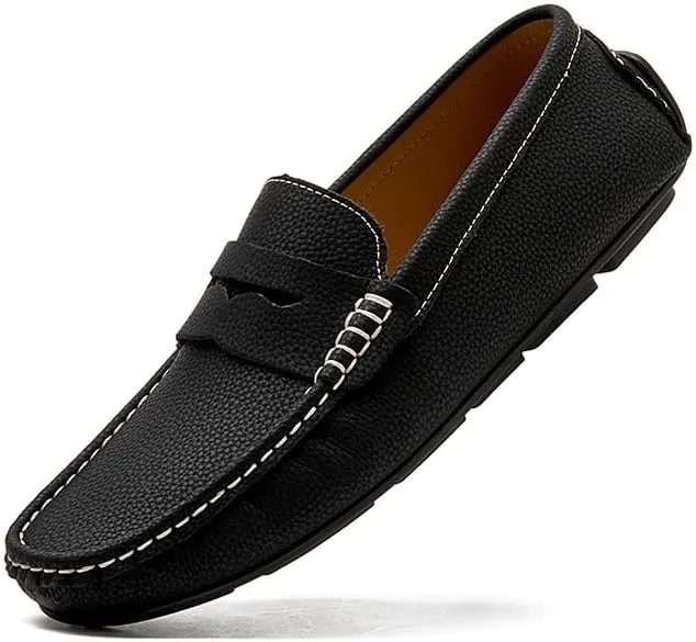 Men's Loafers Shoes Round Toe Nubuck Leather Penny Driving Loafers Slip Resistant Comfortable Flat Heel Classic Slip-on