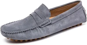 Men's Loafers Shoes Round Toe Suede Penny Driving Loafers Comfortable Flat Heel Lightweight Walking Slip-on
